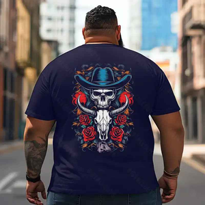 Skull Skeleton T2 5D2E 029 Men T Shirts Big and Tall Men Shirts Plus Size Short Sleeve Fashion Casual T Shirt Graphic Tee Shirts Tshirts