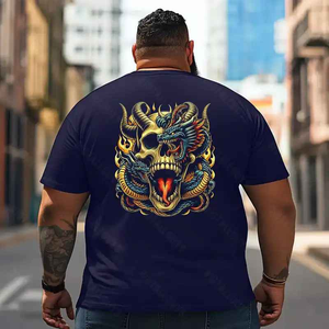 Skull Skeleton T2 5D2E 031 Men T Shirts Big and Tall Men Shirts Plus Size Short Sleeve Fashion Casual T Shirt Graphic Tee Shirts Tshirts