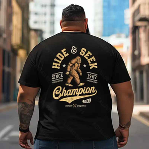Bigfoot Sasquatch Yeti T2 5D2F 058 Men T Shirts Big and Tall Men Shirts Plus Size Short Sleeve Fashion Casual T Shirt Graphic Tee Shirts Tshirts