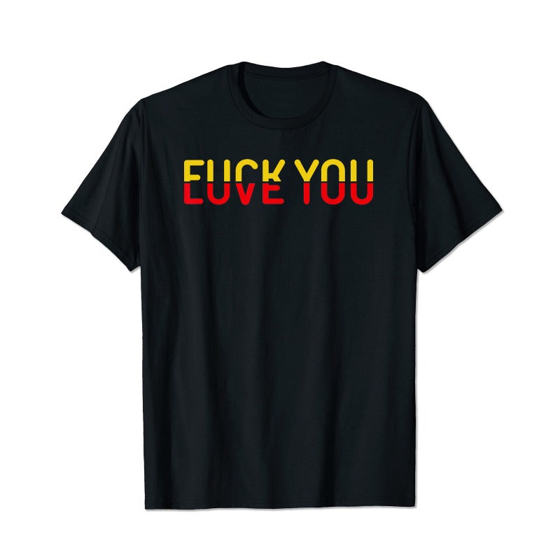F**k You? Love You! Funny Men T-Shirts, Plus Size Short Sleeve T Shirt for Men Big and Tall Men Tees Shirts