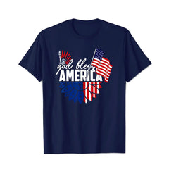 God Bless America US Flag 4th Of July Independence Day Men T Shirts Big and Tall Men Shirts Plus Size Short Sleeve Fashion Casual T Shirt Graphic Tee Shirts Tshirts - BigTallGuys