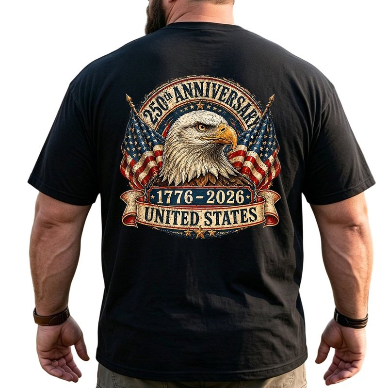 America 250th Anniversary Patriotic Big & Tall Men Shirts - BigTallGuys