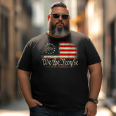 4th Of July We The People American 1776 American Flag Men T Shirts Big and Tall Men Shirts Plus Size Short Sleeve Fashion Casual T Shirt Graphic Tee Shirts Tshirts - BigTallGuys