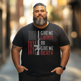 American Eagle Give Me Liberty Or Give Me Death 4th Of July Men T Shirts Big and Tall Men Shirts Plus Size Short Sleeve Fashion Casual T Shirt Graphic Tee Shirts Tshirts - BigTallGuys