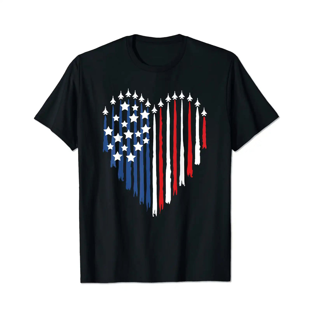 4th of July Jet American Flag Patriotic USA Men T Shirts Big and Tall Men Shirts Plus Size Short Sleeve Fashion Casual T Shirt Graphic Tee Shirts Tshirts - BigTallGuys