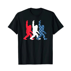 Bigfoot USA Flag Independence Day 4th Of July Patriotic Men T Shirts Big and Tall Men Shirts Plus Size Short Sleeve Fashion Casual T Shirt Graphic Tee Shirts Tshirts - BigTallGuys