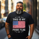 This Is My Pride Flag USA American 4th of July Patriotic Men T Shirts Big and Tall Men Shirts Plus Size Short Sleeve Fashion Casual T Shirt Graphic Tee Shirts Tshirts - BigTallGuys
