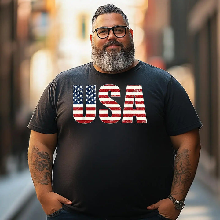 USA Patriotic American Flag Men T Shirts Big and Tall Men Shirts Plus Size Short Sleeve Fashion Casual T Shirt Graphic Tee Shirts Tshirts
