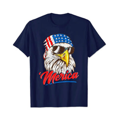 America Eagle Headband USA Flag 4th Of July Patriotic Men T Shirts Big and Tall Men Shirts Plus Size Short Sleeve Fashion Casual T Shirt Graphic Tee Shirts Tshirts - BigTallGuys