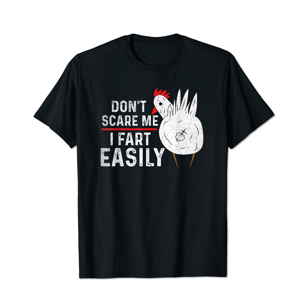 Don't Scare Me I Fart Easily Funny Men T-Shirts, Plus Size Short Sleeve T Shirt for Men Big and Tall Men Tees Shirts