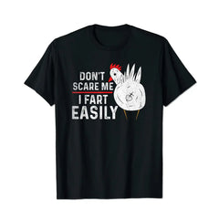Don't Scare Me I Fart Easily Funny Men T-Shirts, Plus Size Short Sleeve T Shirt for Men Big and Tall Men Tees Shirts - BigTallGuys