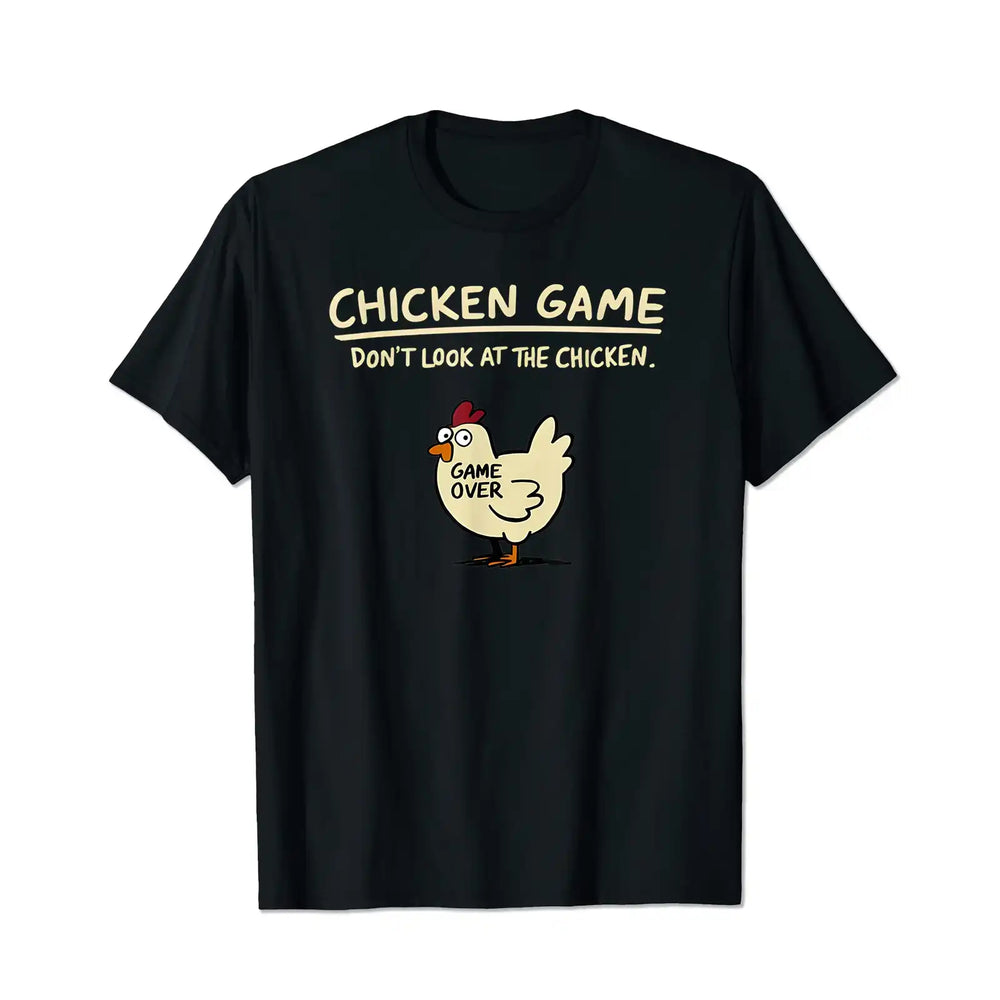Chicken Game Funny Men T-Shirts, Plus Size Short Sleeve T Shirt for Men Big and Tall Men Tees Shirts - BigTallGuys