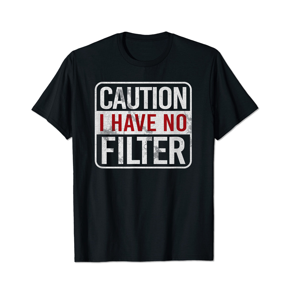 Caution No Filter Men T-Shirts, Plus Size Short Sleeve T Shirt for Men Big and Tall Men Tees Shirts