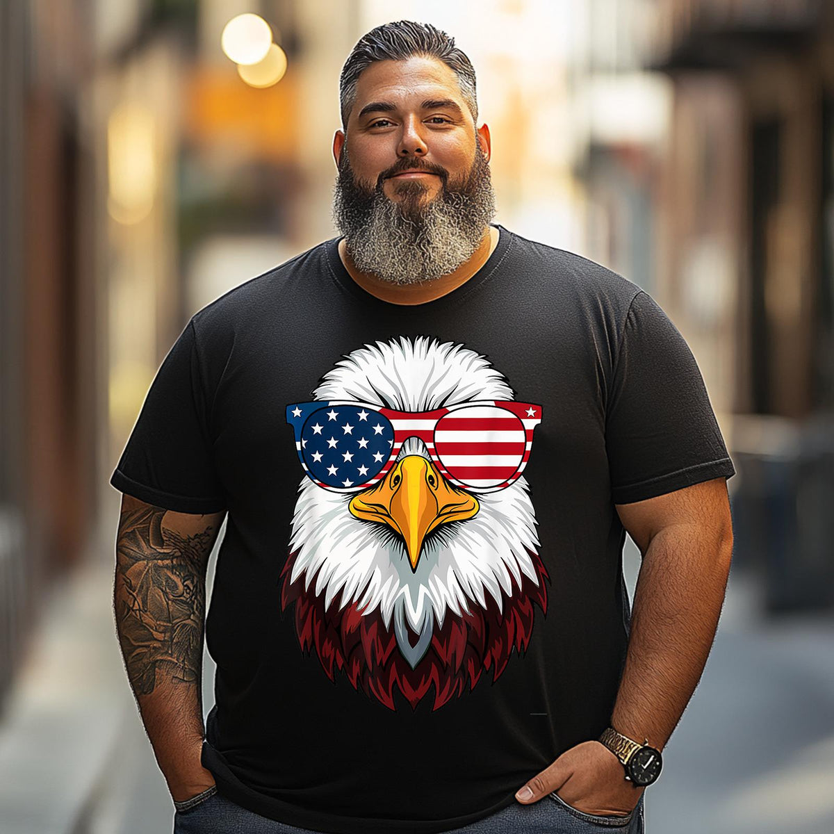 American Flag Patriotic Eagle Men T Shirts Big and Tall Men Shirts Plus Size Short Sleeve Fashion Casual T Shirt Graphic Tee Shirts Tshirts