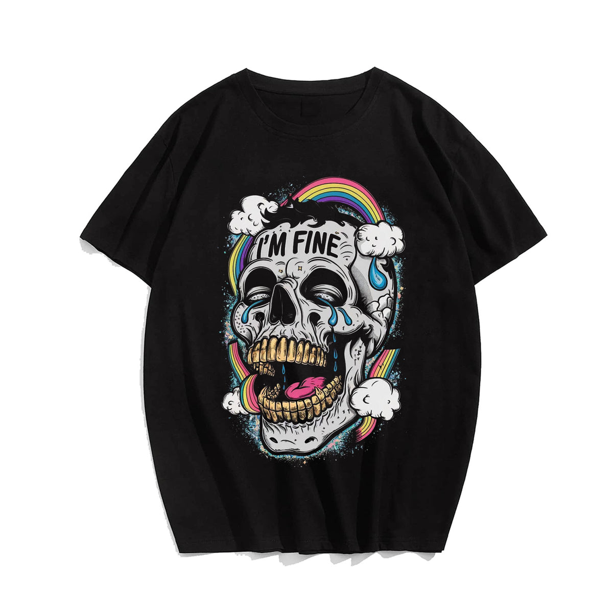 Skull Skeleton T0 5DLS 017 Men T Shirts Big and Tall Men Shirts Plus Size Short Sleeve Fashion Casual T Shirt Graphic Tee Shirts Tshirts