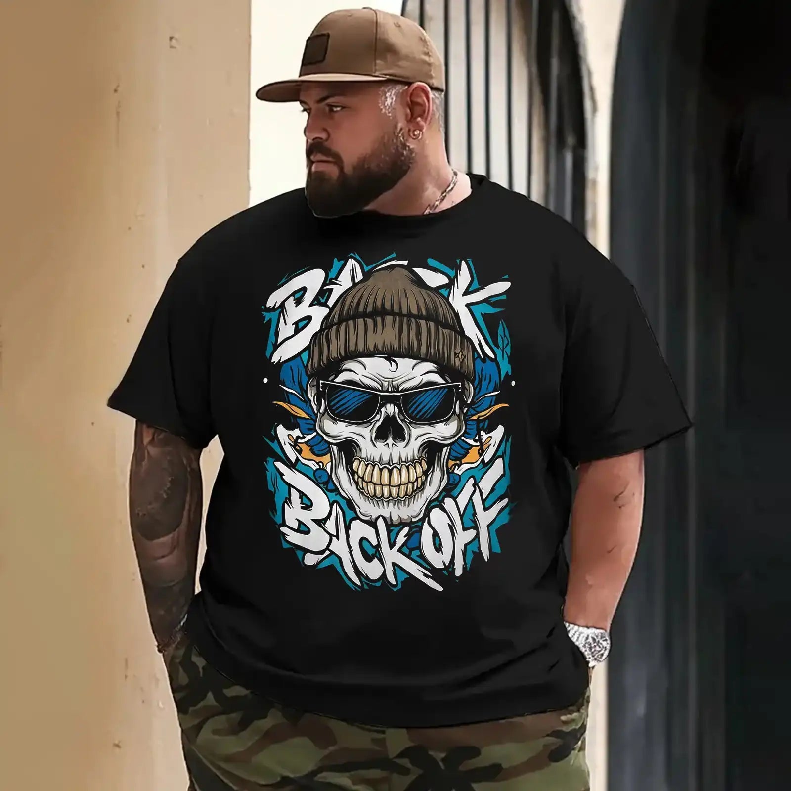 Skull Skeleton T0 5DLS 009 Men T Shirts Big and Tall Men Shirts Plus Size Short Sleeve Fashion Casual T Shirt Graphic Tee Shirts Tshirts - BigTallGuys