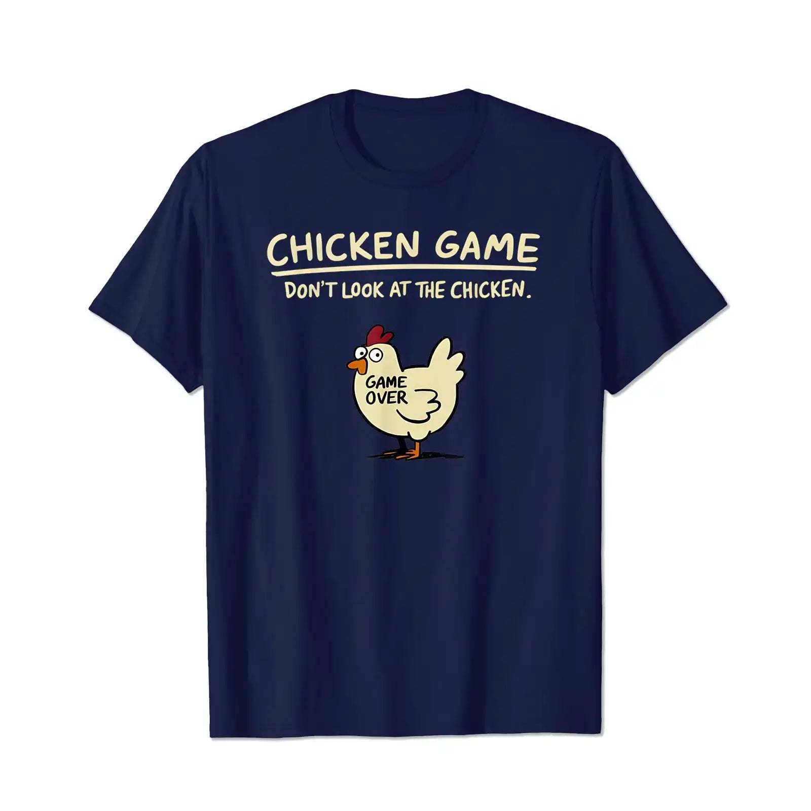Chicken Game Funny Men T-Shirts, Plus Size Short Sleeve T Shirt for Men Big and Tall Men Tees Shirts - BigTallGuys