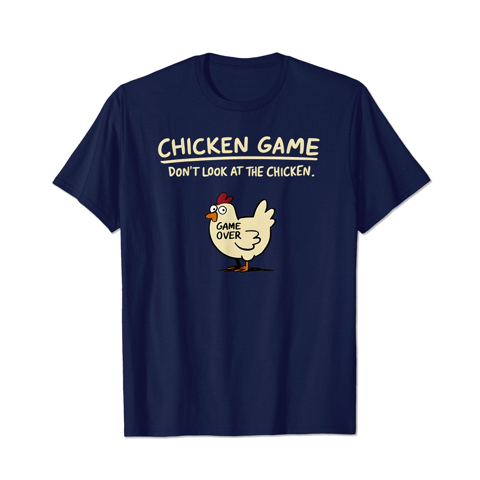 Chicken Game Funny Men T-Shirts, Plus Size Short Sleeve T Shirt for Men Big and Tall Men Tees Shirts