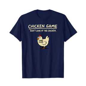 Chicken Game Funny Men T-Shirts, Plus Size Short Sleeve T Shirt for Men Big and Tall Men Tees Shirts