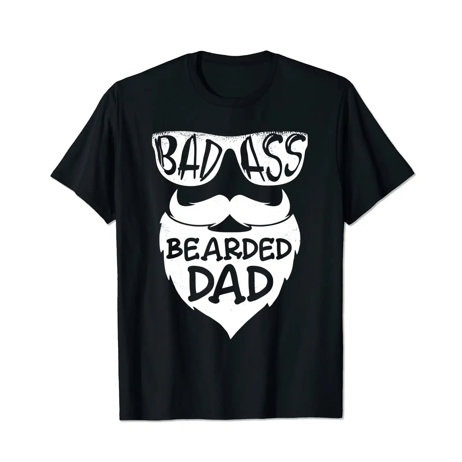 Badass Bearded Dad Men T Shirts Big and Tall Men Shirts Plus Size Short Sleeve Fashion Casual T Shirt Graphic Tee Shirts Tshirts - BigTallGuys