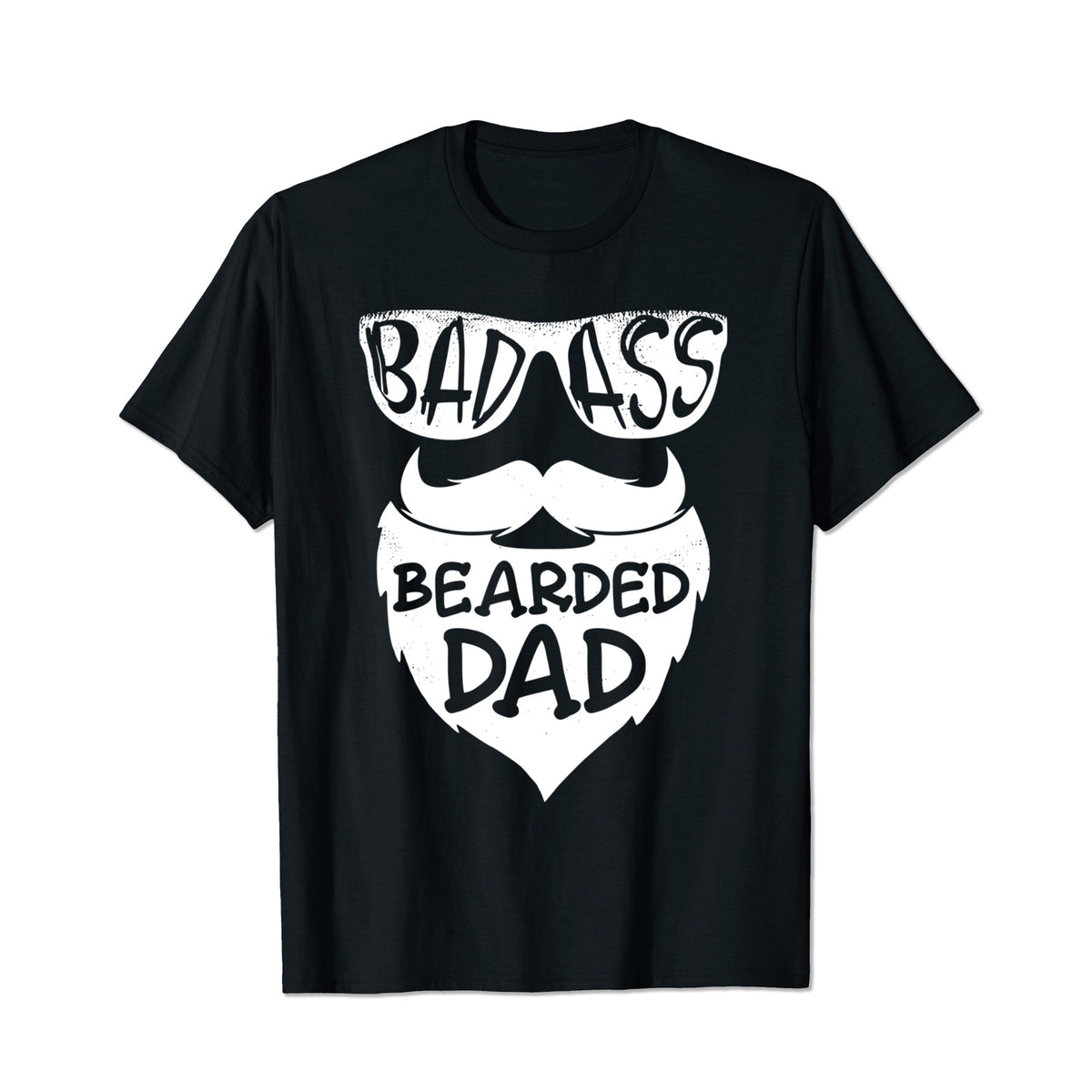 Badass Bearded Dad Men T Shirts Big and Tall Men Shirts Plus Size Short Sleeve Fashion Casual T Shirt Graphic Tee Shirts Tshirts