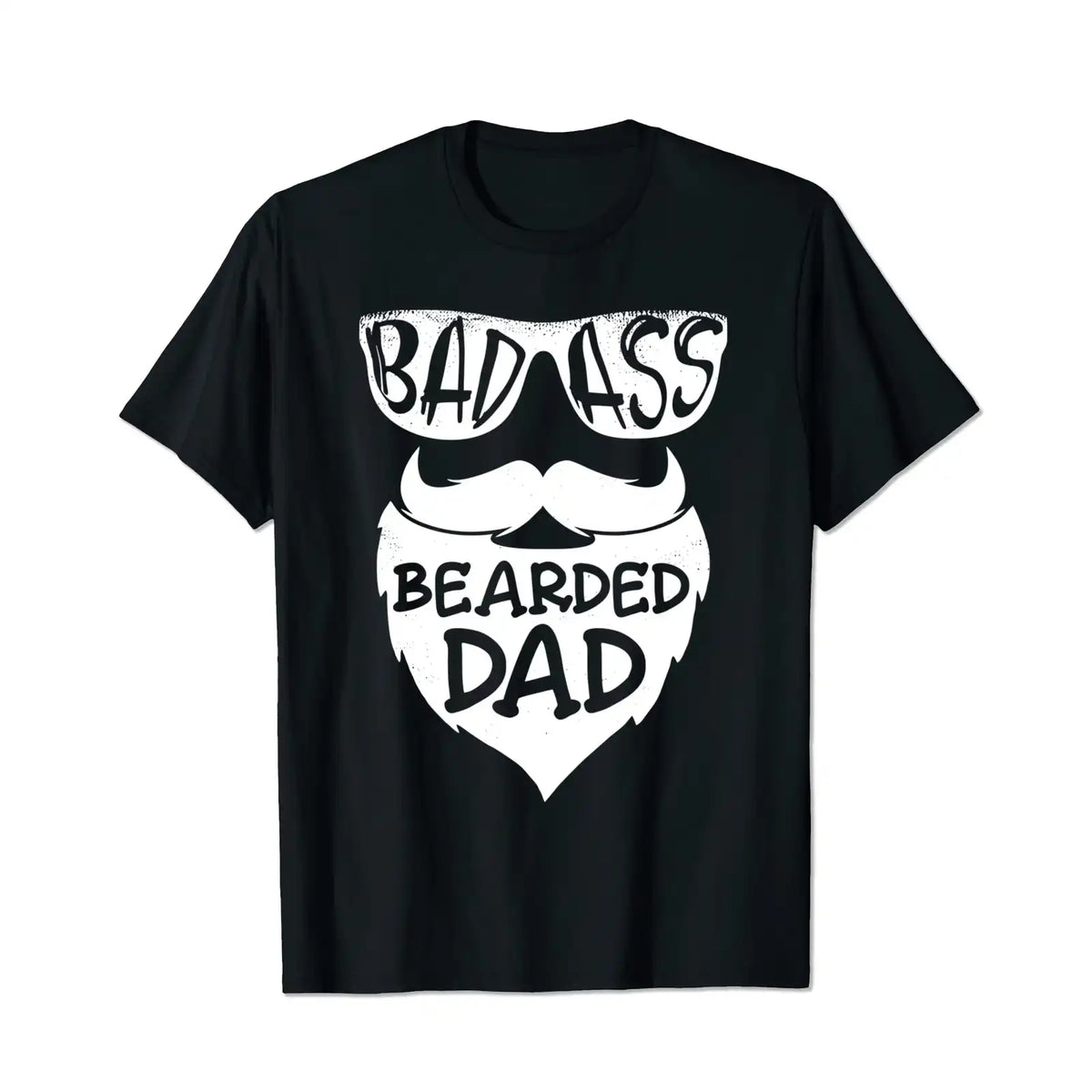 Badass Bearded Dad Men T Shirts Big and Tall Men Shirts Plus Size Short Sleeve Fashion Casual T Shirt Graphic Tee Shirts Tshirts - BigTallGuys