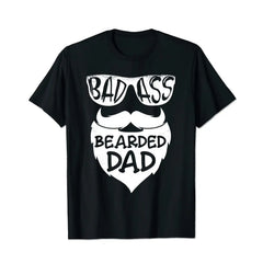 Badass Bearded Dad Men T Shirts Big and Tall Men Shirts Plus Size Short Sleeve Fashion Casual T Shirt Graphic Tee Shirts Tshirts - BigTallGuys
