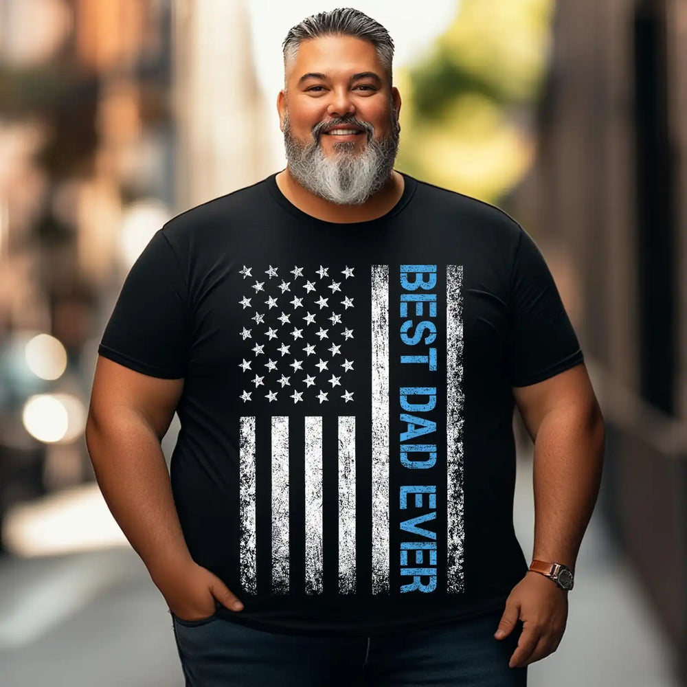 Best Dad Ever 2 Men T Shirts Big and Tall Men Shirts Plus Size Short Sleeve Fashion Casual T Shirt Graphic Tee Shirts Tshirts - BigTallGuys