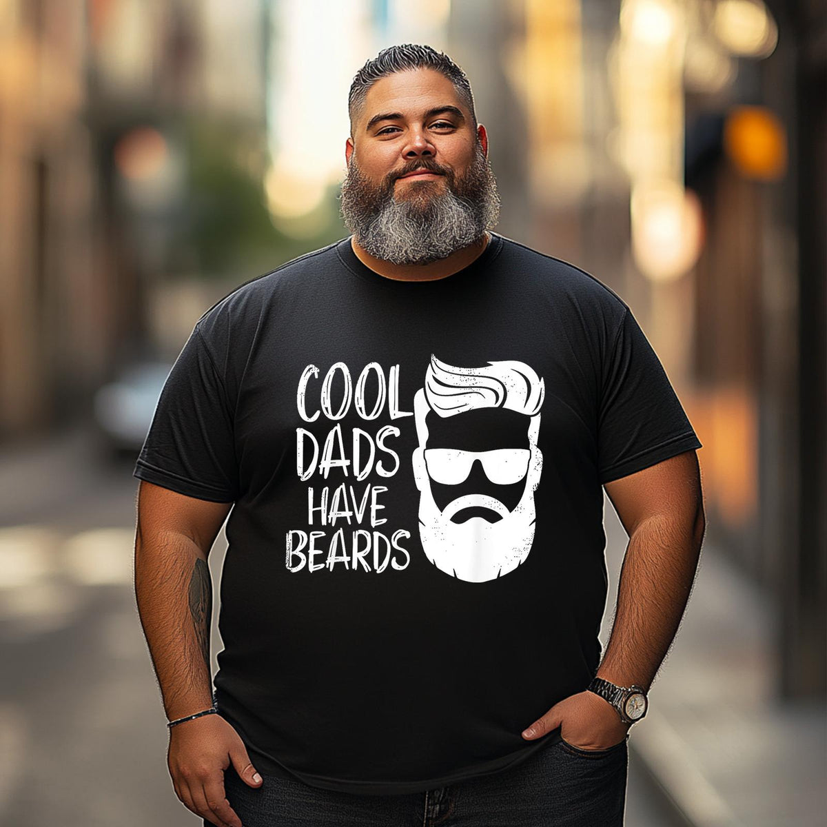Cool Dads Have Beards Men T Shirts Big and Tall Men Shirts Plus Size Short Sleeve Fashion Casual T Shirt Graphic Tee Shirts Tshirts