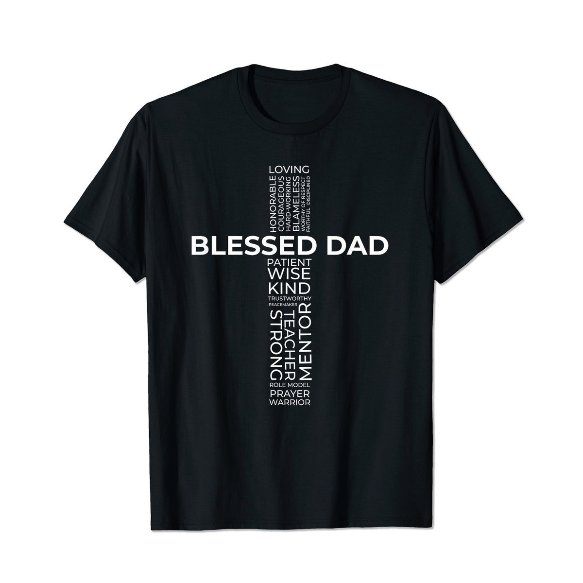 God Bless Dad Cross Men T Shirts Big and Tall Men Shirts Plus Size Short Sleeve Fashion Casual T Shirt Graphic Tee Shirts Tshirts