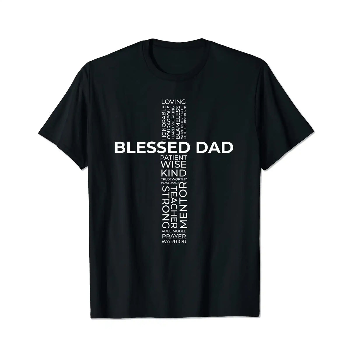 God Bless Dad Cross Men T Shirts Big and Tall Men Shirts Plus Size Short Sleeve Fashion Casual T Shirt Graphic Tee Shirts Tshirts - BigTallGuys