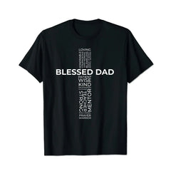 God Bless Dad Cross Men T Shirts Big and Tall Men Shirts Plus Size Short Sleeve Fashion Casual T Shirt Graphic Tee Shirts Tshirts - BigTallGuys