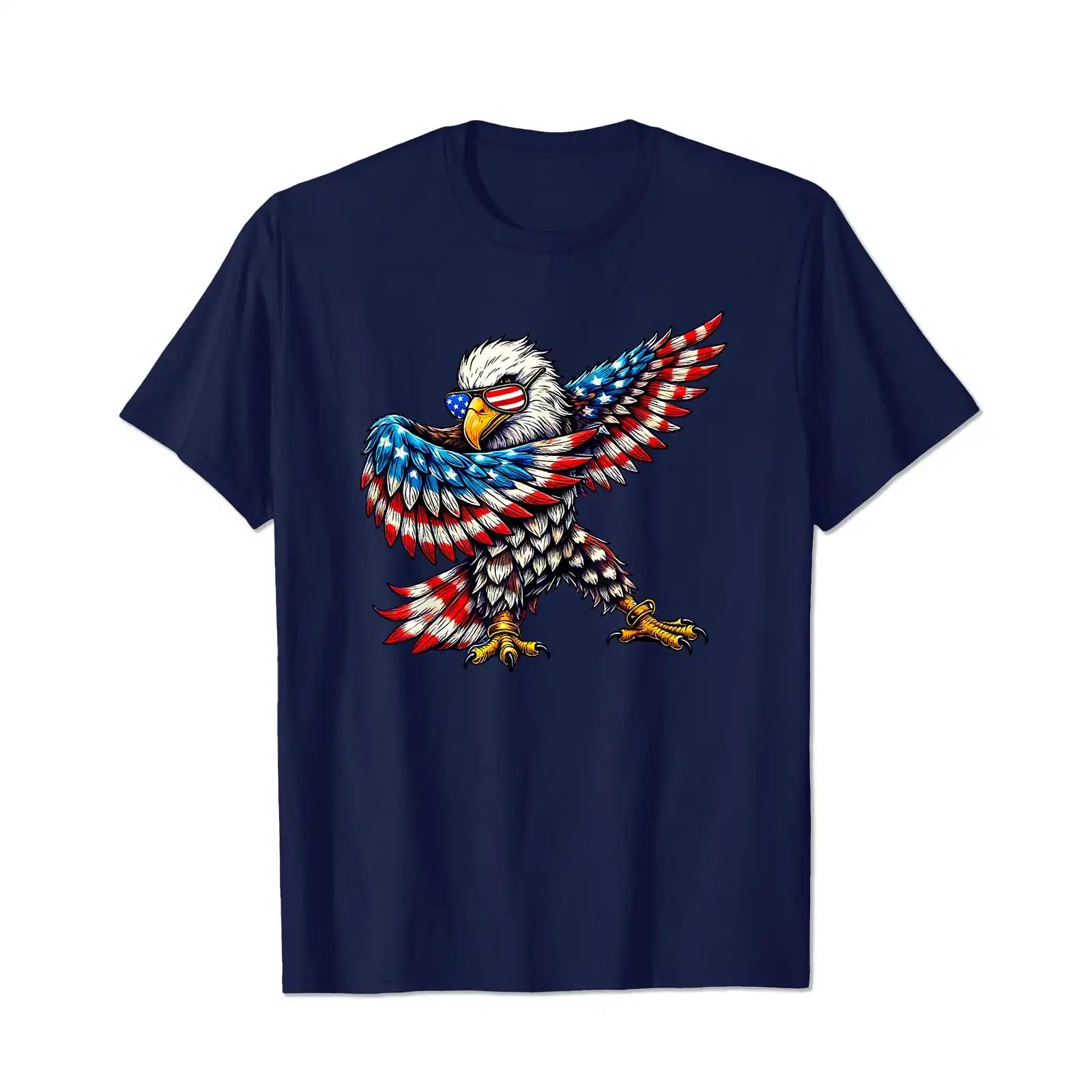 American Flag Bald Eagle Patriotic Eagle 4th of July USA Men T Shirts Big and Tall Men Shirts Plus Size Short Sleeve Fashion Casual T Shirt Graphic Tee Shirts Tshirts - BigTallGuys