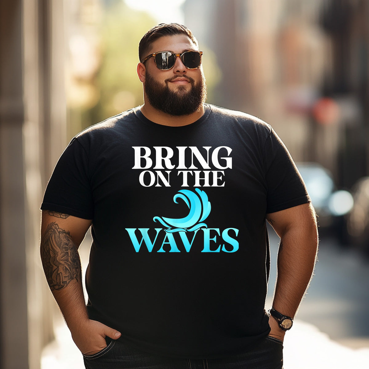 Bring on the Waves Men T Shirts Big and Tall Men Shirts Plus Size Short Sleeve Fashion Casual T Shirt Graphic Tee Shirts Tshirts