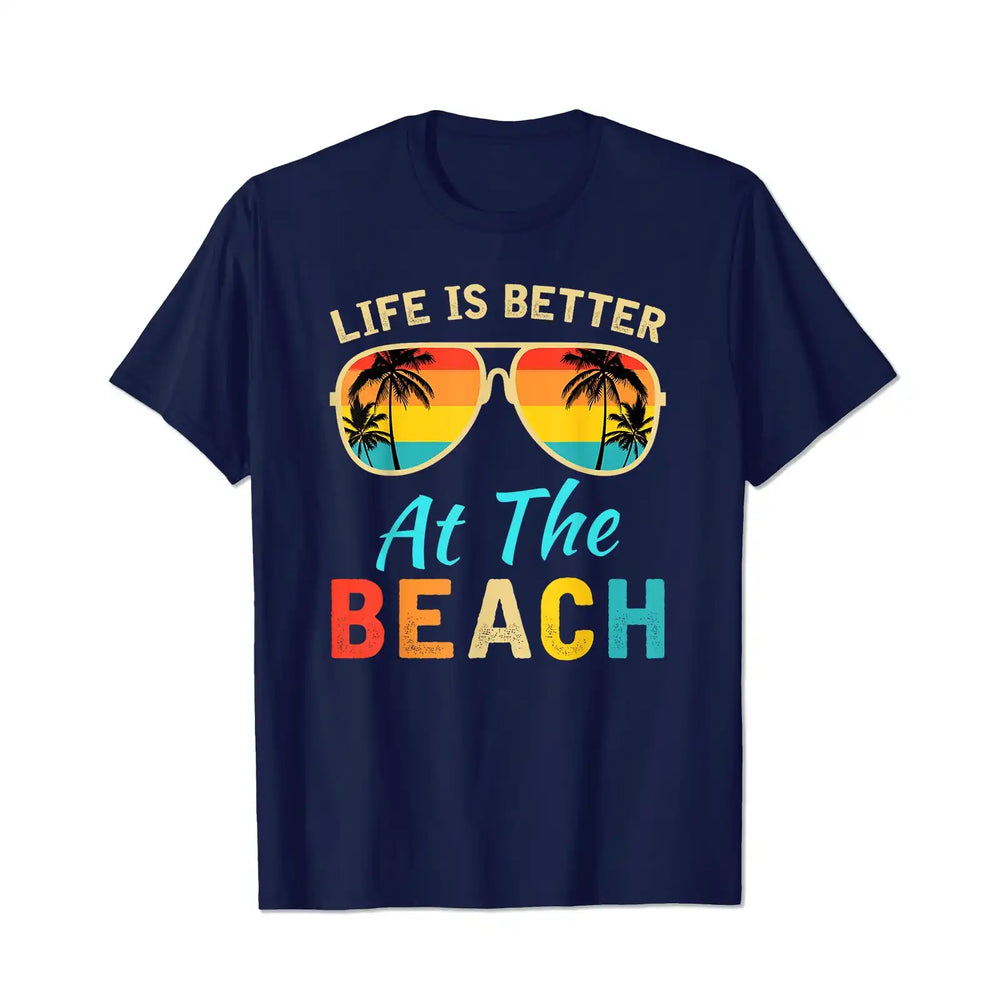 Life Is Better at The Beach 2 Men T Shirts Big and Tall Men Shirts Plus Size Short Sleeve Fashion Casual T Shirt Graphic Tee Shirts Tshirts - BigTallGuys