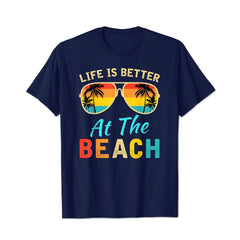 Life Is Better at The Beach 2 Men T Shirts Big and Tall Men Shirts Plus Size Short Sleeve Fashion Casual T Shirt Graphic Tee Shirts Tshirts - BigTallGuys