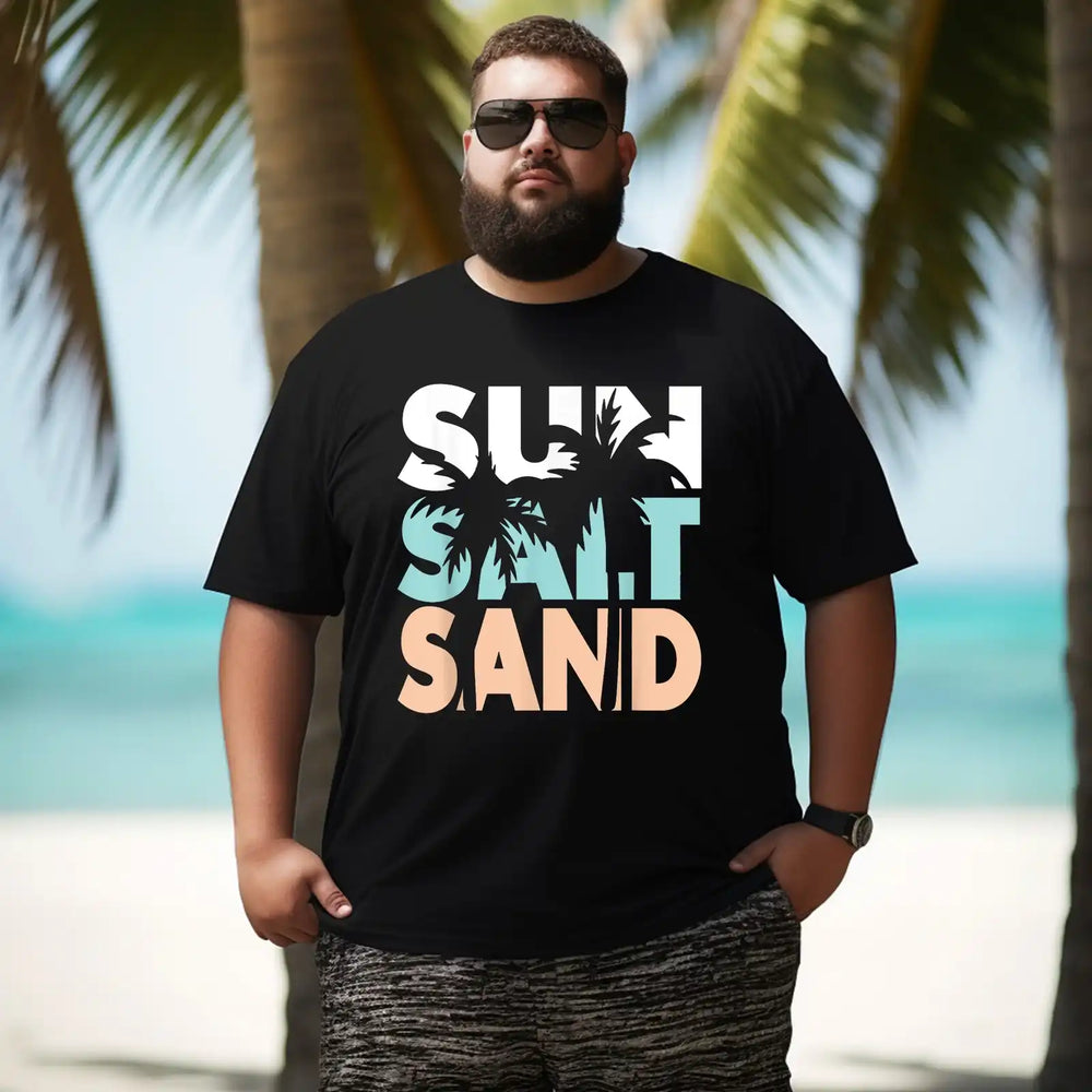 Tree Beach Men T Shirts Big and Tall Men Shirts Plus Size Short Sleeve Fashion Casual T Shirt Graphic Tee Shirts Tshirts - BigTallGuys