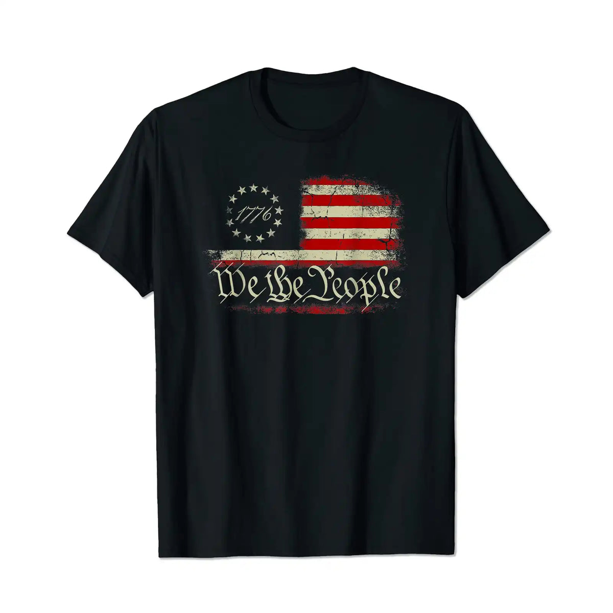 4th Of July We The People American 1776 American Flag Men T Shirts Big and Tall Men Shirts Plus Size Short Sleeve Fashion Casual T Shirt Graphic Tee Shirts Tshirts - BigTallGuys
