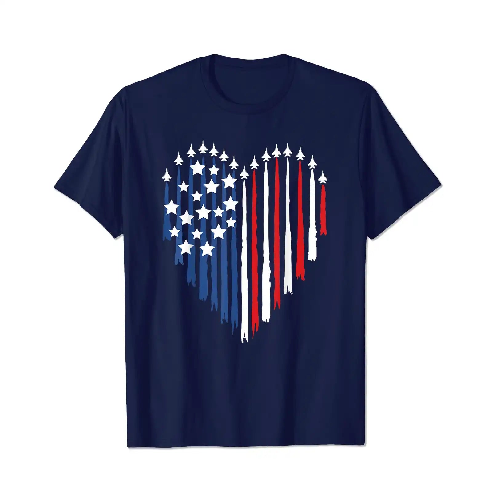 4th of July Jet American Flag Patriotic USA Men T Shirts Big and Tall Men Shirts Plus Size Short Sleeve Fashion Casual T Shirt Graphic Tee Shirts Tshirts - BigTallGuys