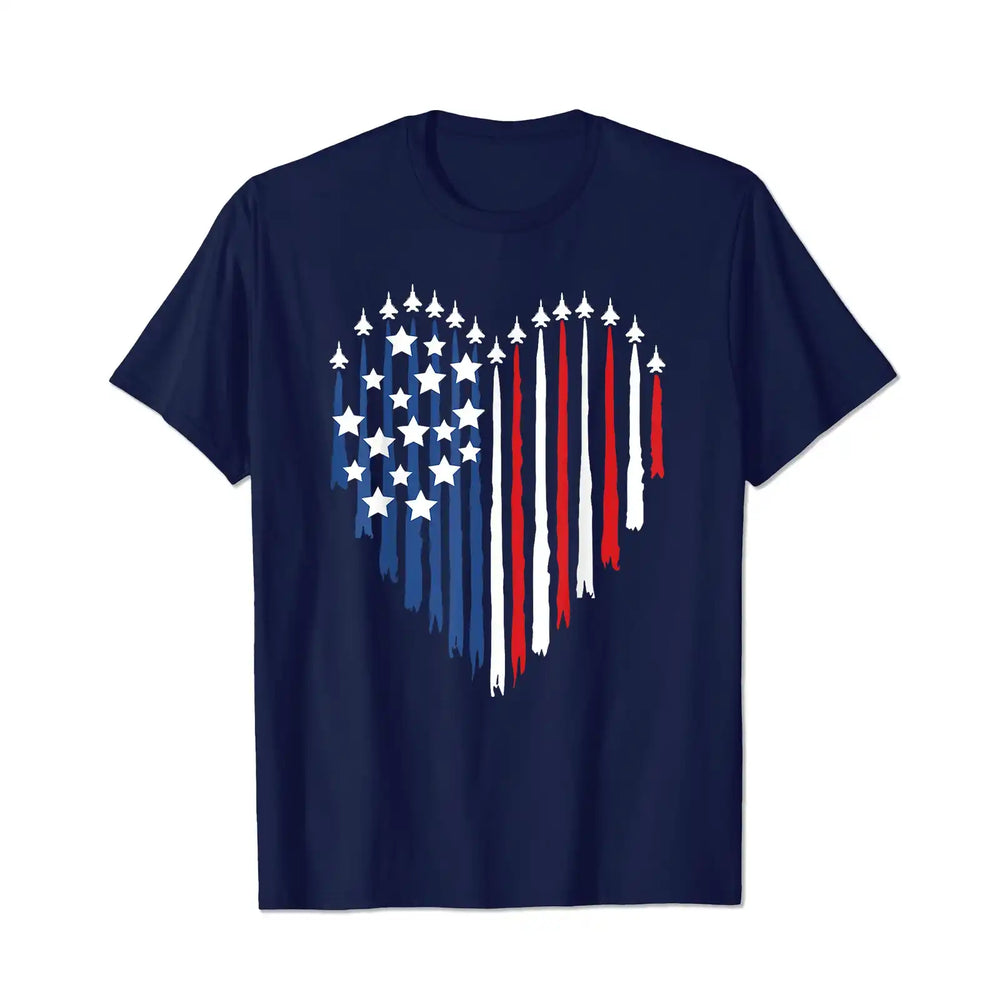 4th of July Jet American Flag Patriotic USA Men T Shirts Big and Tall Men Shirts Plus Size Short Sleeve Fashion Casual T Shirt Graphic Tee Shirts Tshirts - BigTallGuys