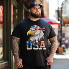 USA Eagle 4th Of July American 1776 America Flag Men T Shirts Big and Tall Men Shirts Plus Size Short Sleeve Fashion Casual T Shirt Graphic Tee Shirts Tshirts - BigTallGuys