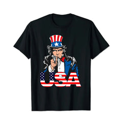 American Flag USA Flag Uncle Sam Patriotic 4th Of July Men T Shirts Big and Tall Men Shirts Plus Size Short Sleeve Fashion Casual T Shirt Graphic Tee Shirts Tshirts - BigTallGuys