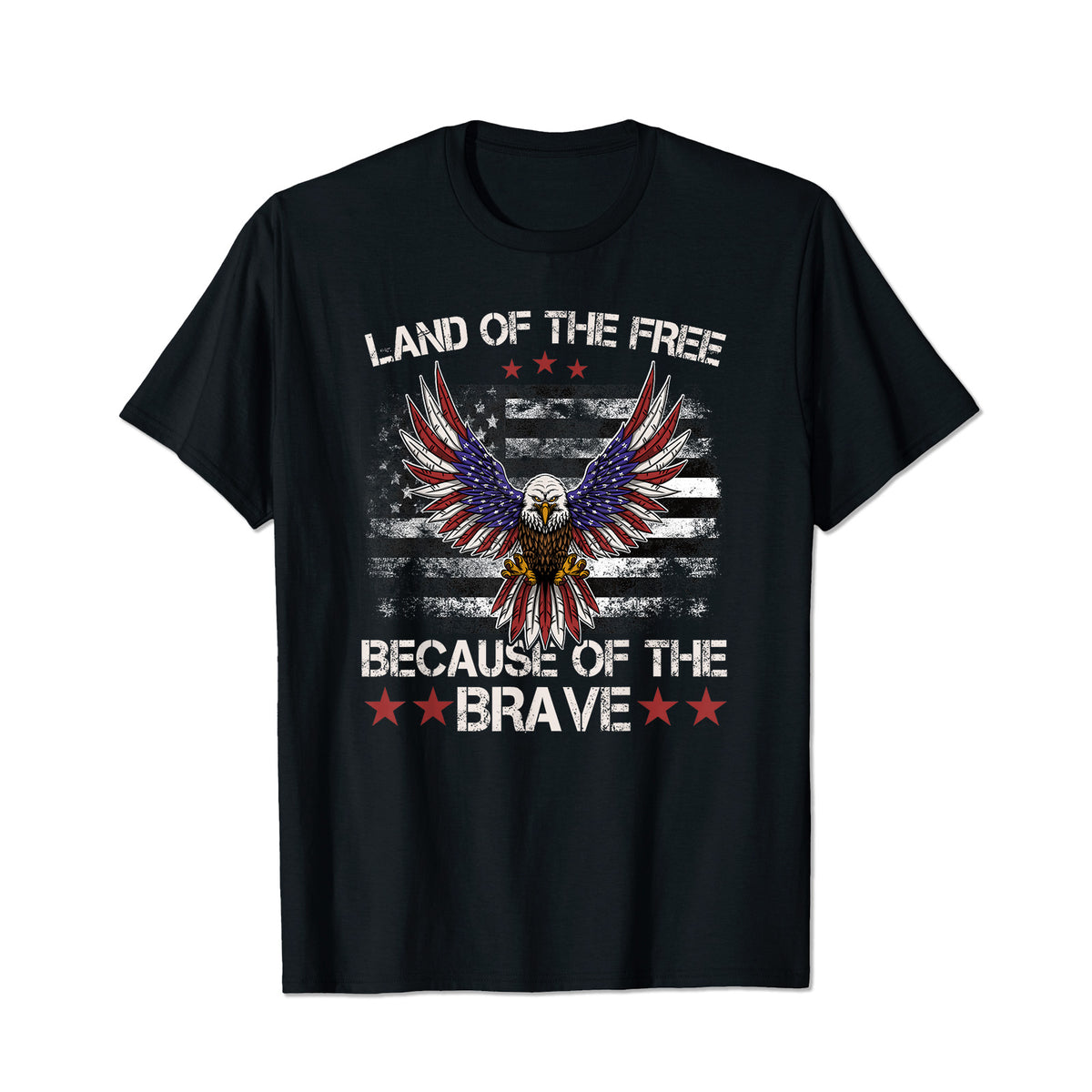America Eagle Land of the Free Because Of The Brave Men T Shirts Big and Tall Men Shirts Plus Size Short Sleeve Fashion Casual T Shirt Graphic Tee Shirts Tshirts