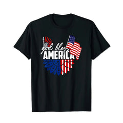 God Bless America US Flag 4th Of July Independence Day Men T Shirts Big and Tall Men Shirts Plus Size Short Sleeve Fashion Casual T Shirt Graphic Tee Shirts Tshirts - BigTallGuys