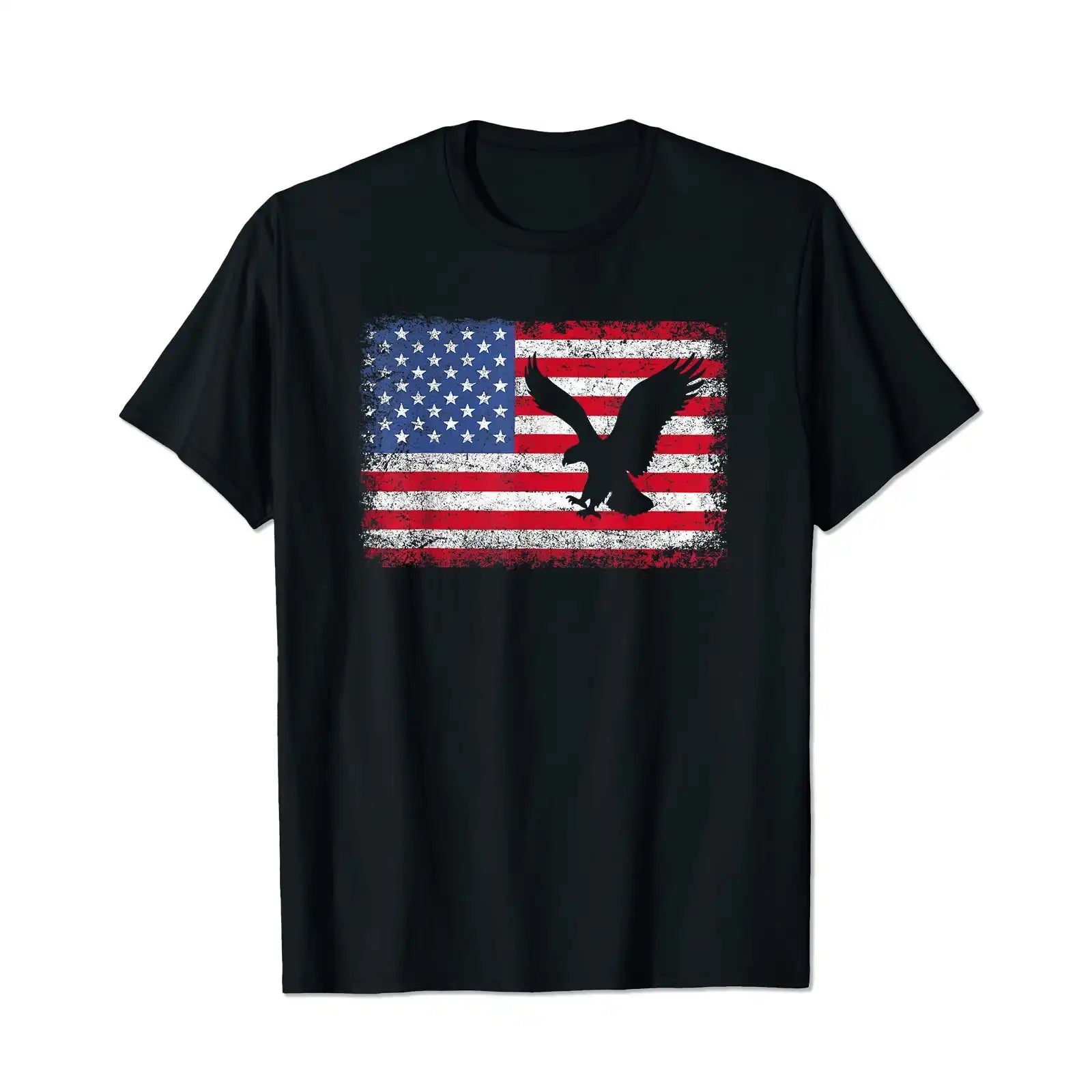 Patriotic Eagle 4th Of July USA American Flag Men T Shirts Big and Tall Men Shirts Plus Size Short Sleeve Fashion Casual T Shirt Graphic Tee Shirts Tshirts - BigTallGuys