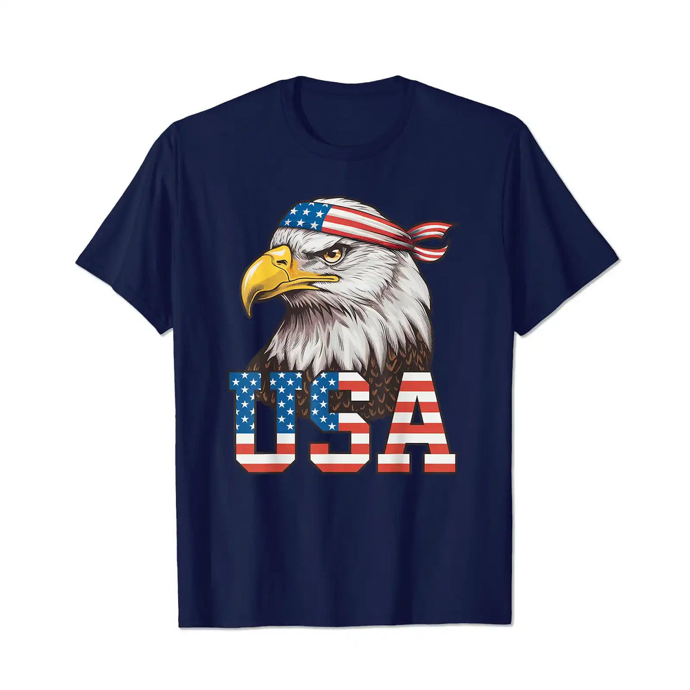 USA Eagle 4th Of July American 1776 America Flag Men T Shirts Big and Tall Men Shirts Plus Size Short Sleeve Fashion Casual T Shirt Graphic Tee Shirts Tshirts - BigTallGuys