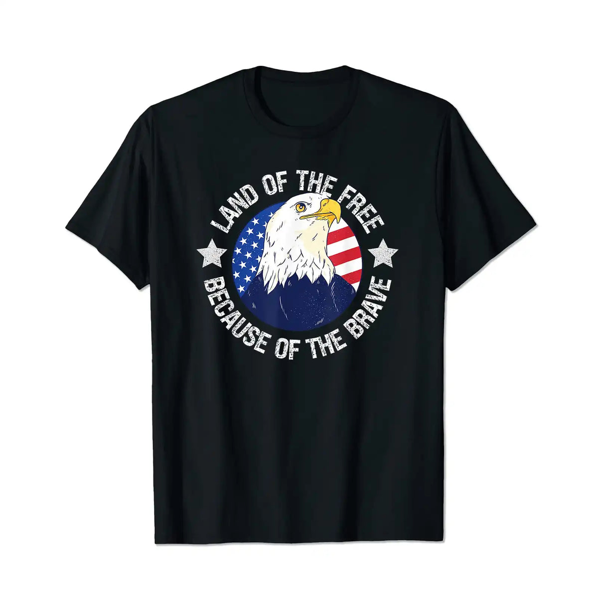 USA Eagle Land of the Free Because of the Brave Men T Shirts Big and Tall Men Shirts Plus Size Short Sleeve Fashion Casual T Shirt Graphic Tee Shirts Tshirts - BigTallGuys