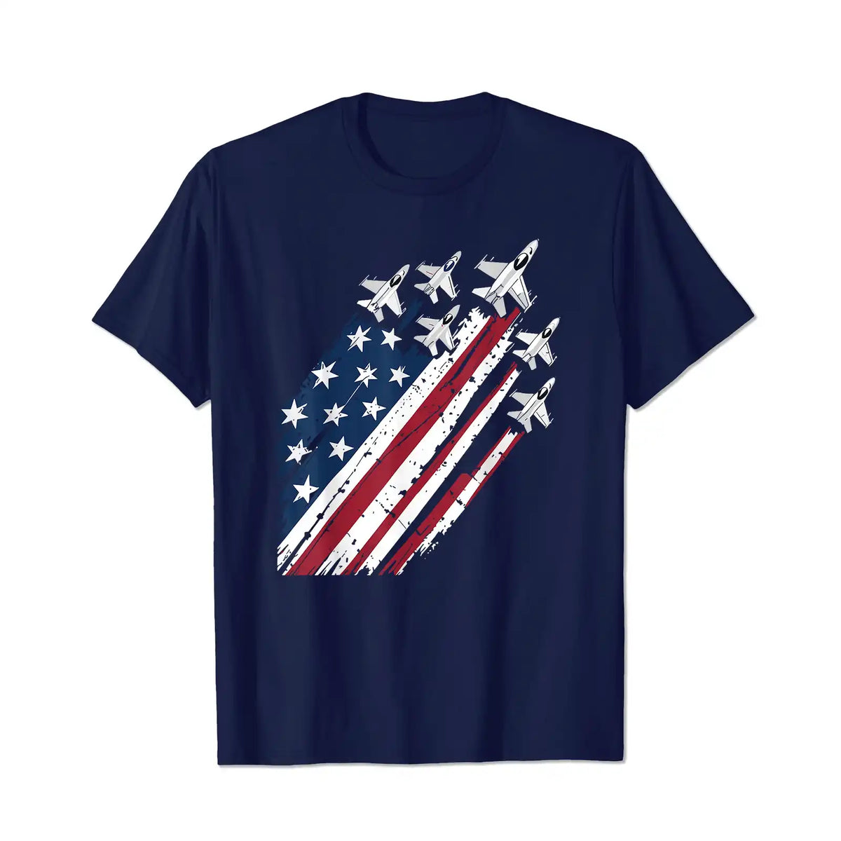 4th of July Jet American Flag Patriotic USA 2 Men T Shirts Big and Tall Men Shirts Plus Size Short Sleeve Fashion Casual T Shirt Graphic Tee Shirts Tshirts - BigTallGuys