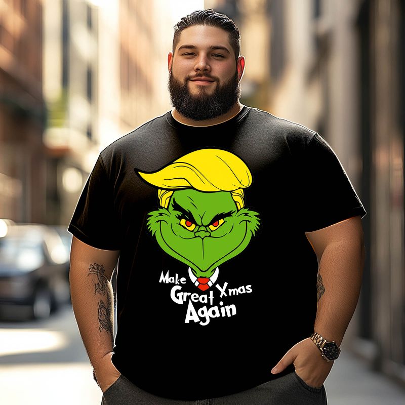 Christmas T Shirt for Men Big & Tall Men Xmas T Shirt T0 5DOJ 019 Men T Shirts Big and Tall Men Shirts Plus Size Short Sleeve Fashion Casual T Shirt Graphic Tee Shirts Tshirts