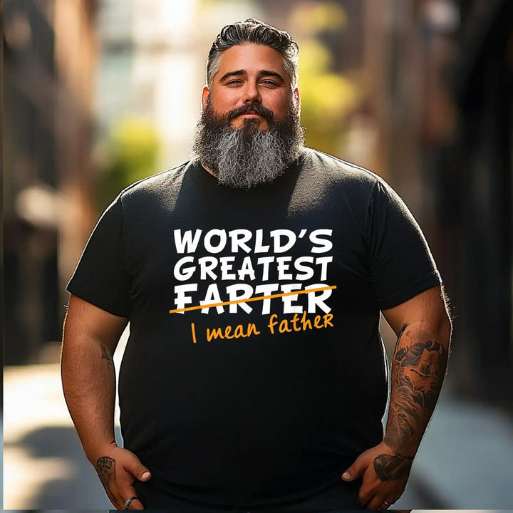 World's Best Farter I Mean Father Men T Shirts Big and Tall Men Shirts Plus Size Short Sleeve Fashion Casual T Shirt Graphic Tee Shirts Tshirts